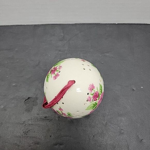Vintage Andre Richard Sentomander Pomander Ornament Pink Floral Ball Ceramic - Picture 5 of 10